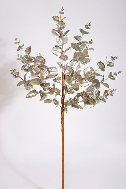 28" Metallic Leaves Spray Champagne