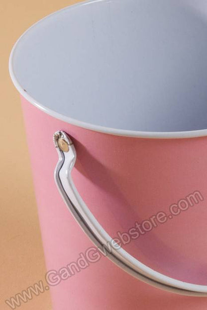 4.25" X 4" Metal Bucket W/handle Pink