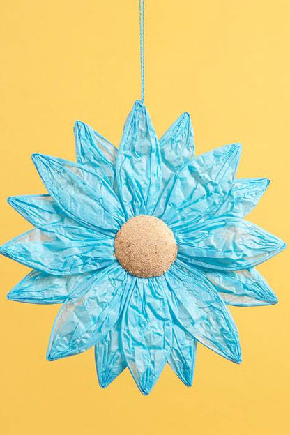 13.5" Hanging Paper Flower Blue