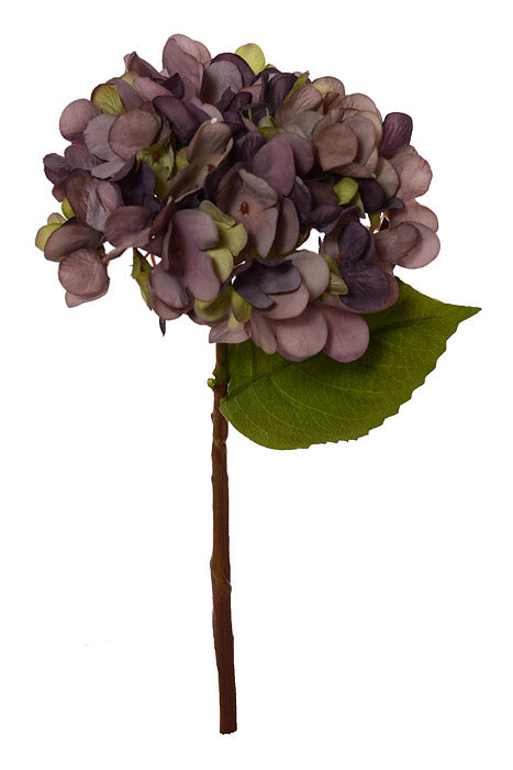 13.75" Silk Hydrangea Spray Purple