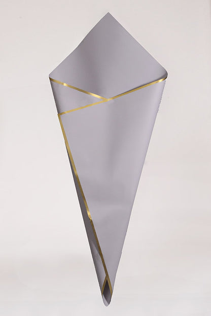 22.5" Gold Edge Flower Wrapping Paper Lavender Pkg/20