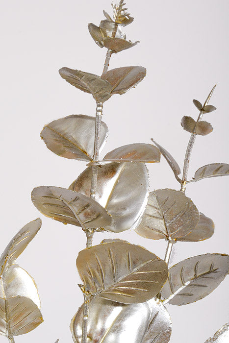 28" Metallic Leaves Spray Champagne