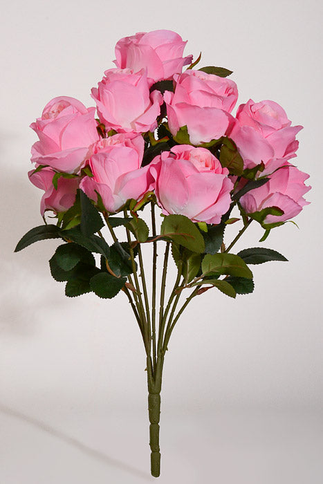 17.5" Silk Rose Bush Pink