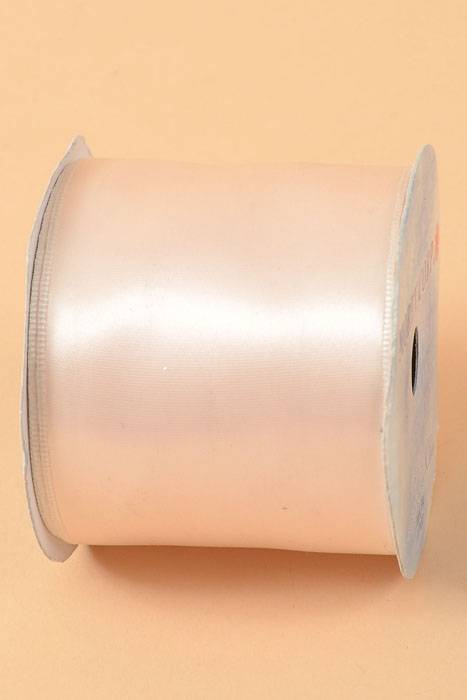 2.5" X 10yds Wired Satin Ribbon Ivory