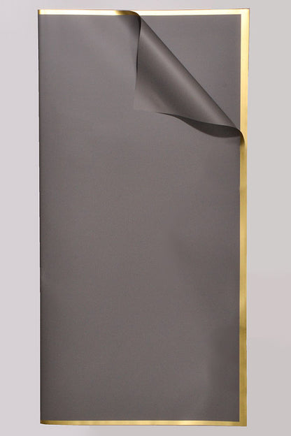 22.5" Gold Edge Flower Wrapping Paper Gray Pkg/20