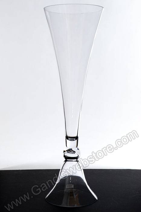 10" X 32" Clarinet Glass Vase Clear