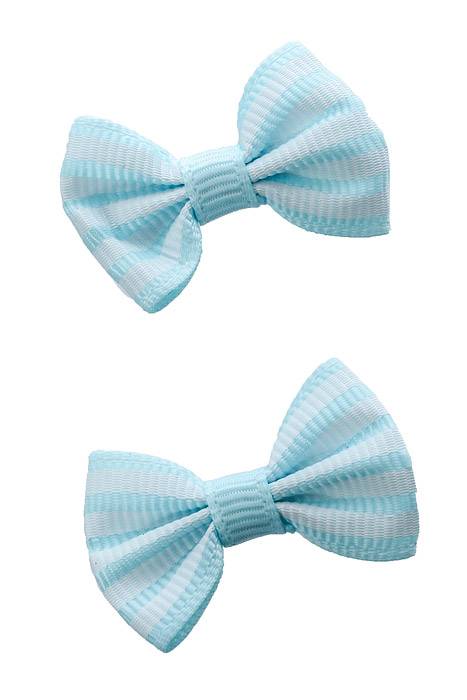 1.5" Stripes Ribbon Bow Light Blue Pkg/12