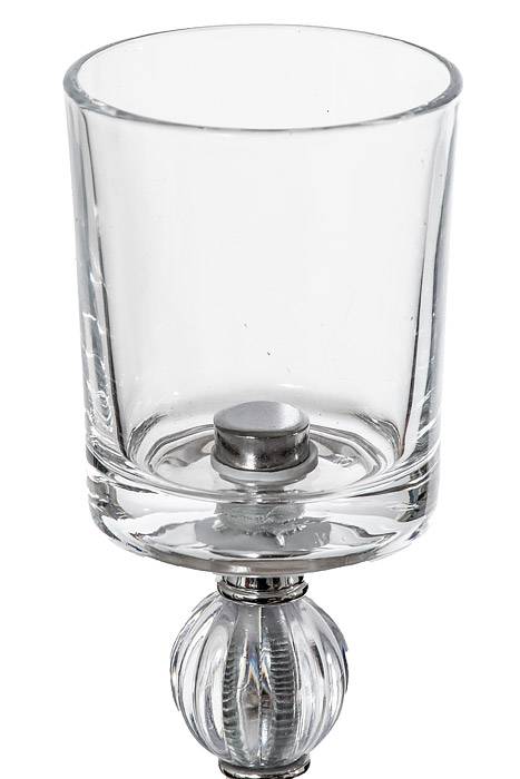 15.5&quot; Glass Candle Holder Clear