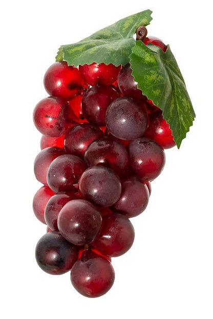 6" Round Grape Cluster W/leaf Red