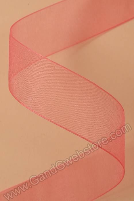 Organdy Ribbon Hot Coral