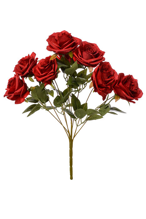 16" Silk Rose Bush Red Flower