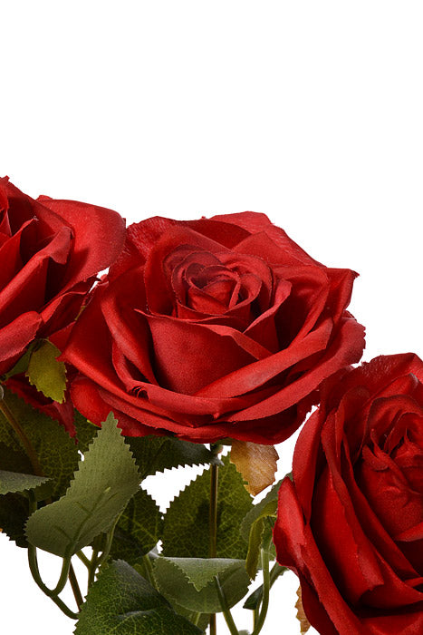 16" Silk Rose Bush Red Flower