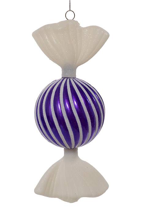7.5" Swirl Candy W/glitter Purple