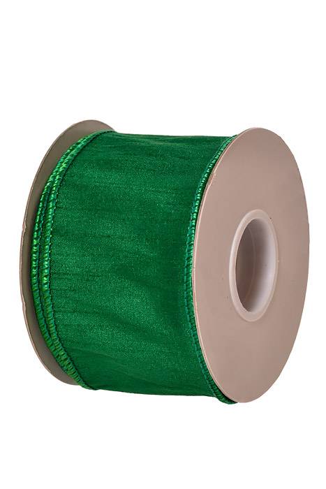 2.5" X 10 Yds Wired Anisha Ribbon Forest Green
