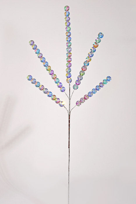 27" Christmas Jewels Spray Iridescent Clear Blue