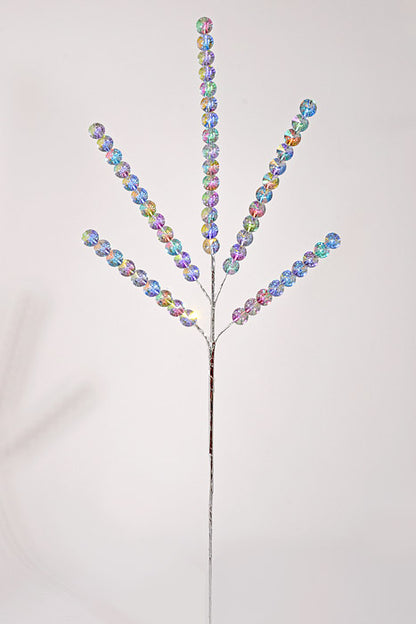 27" Christmas Jewels Spray Iridescent Clear Blue