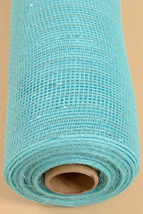 21" X 10yds Decorating Mesh Metallic Aqua