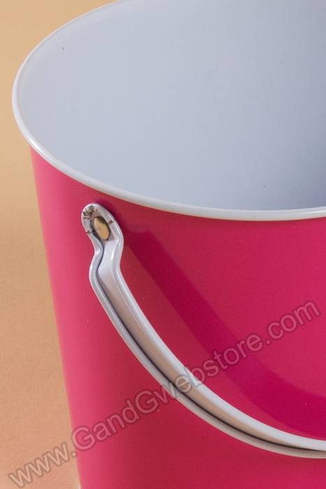 4.25" X 4" Metal Bucket W/handle Fuchsia