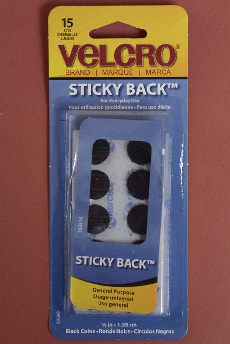 5/8" Velcro Coins W/sticky Back Black Pkg/15