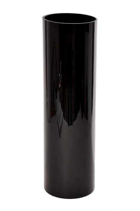 6" X 20" Cylinder Glass Vase Black