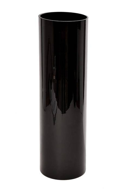 6" X 20" Cylinder Glass Vase Black