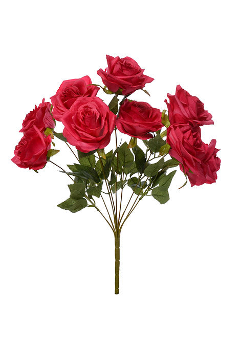 16" Silk Rose Bush Fuchsia