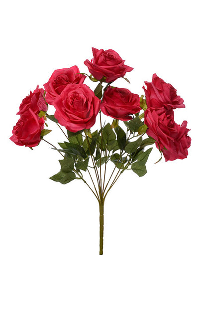 16" Silk Rose Bush Fuchsia