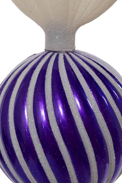 7.5&quot; Swirl Candy W/glitter Purple