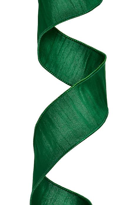 2.5" X 10 Yds Wired Anisha Ribbon Forest Green