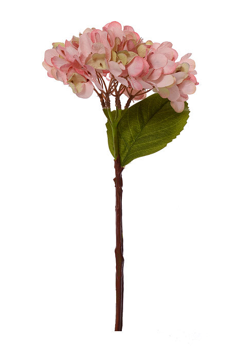 13.75" Silk Hydrangea Spray Pink