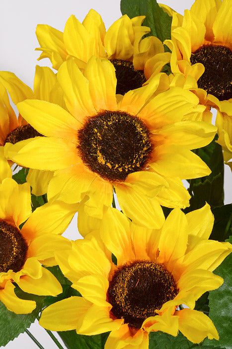 19" Silk Sunflower Bush Yellow