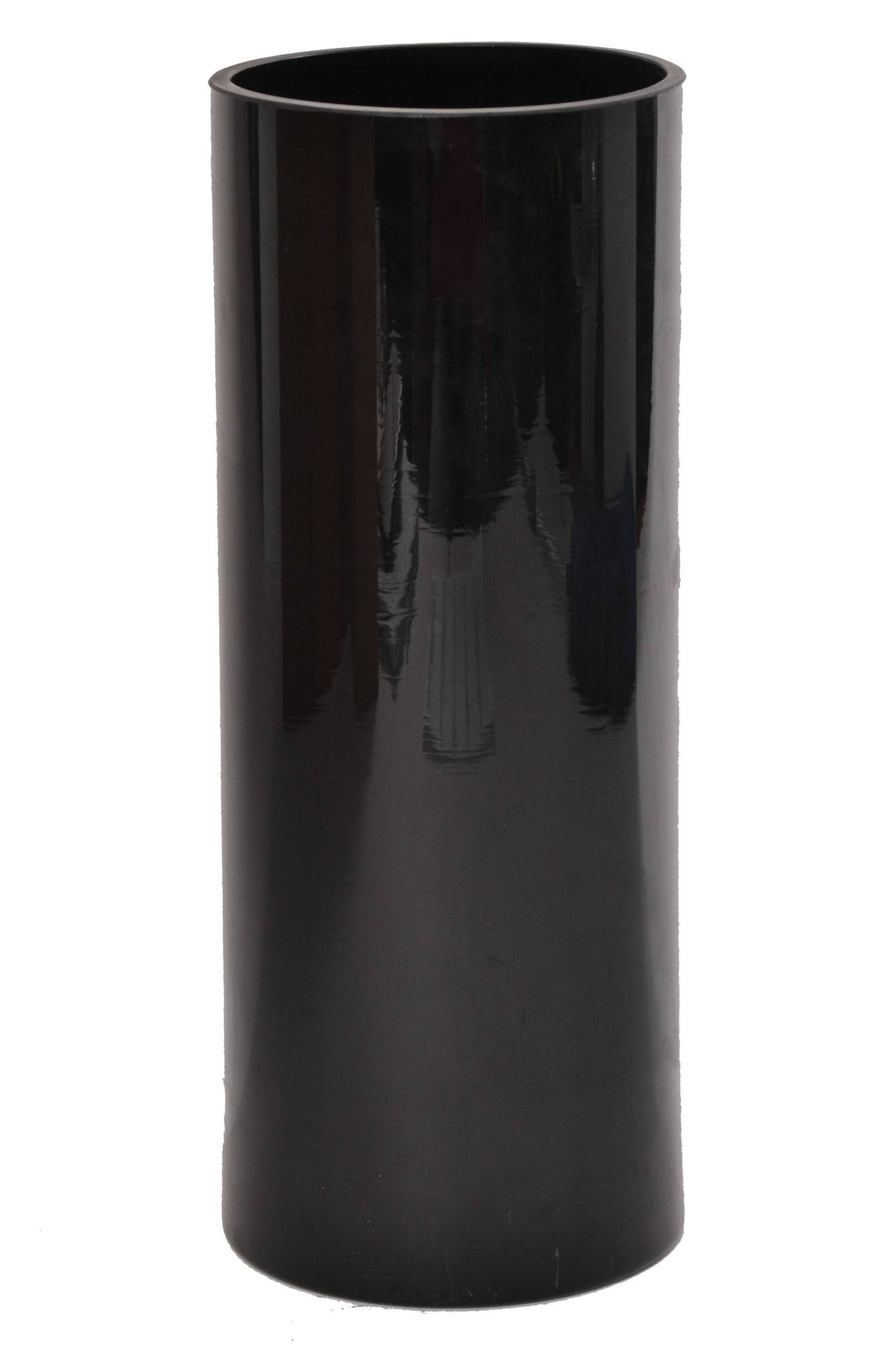 4" X 10" Cylinder Glass Vase Black