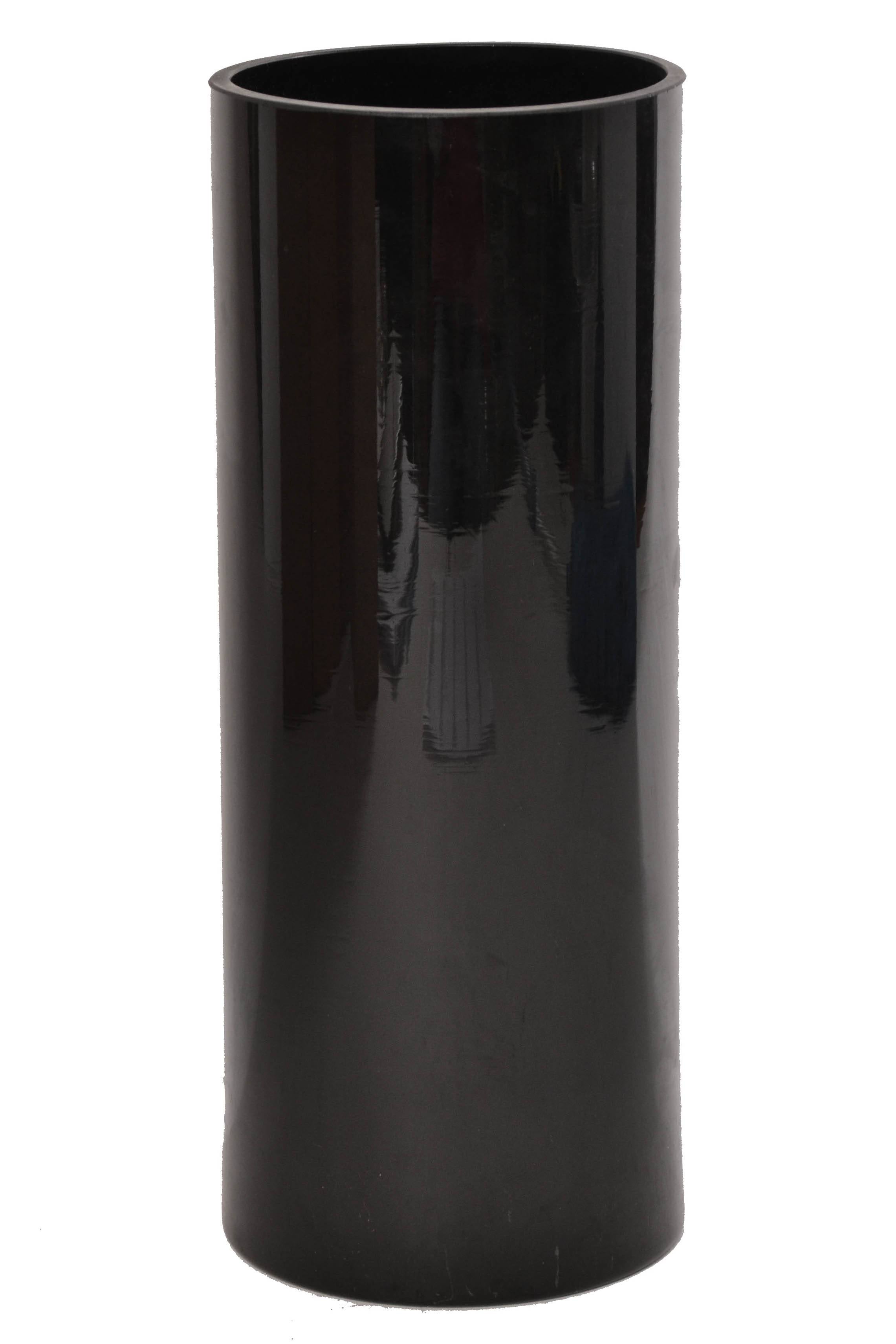 4" X 10" Cylinder Glass Vase Black