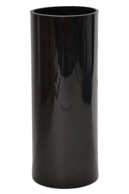 4" X 10" Cylinder Glass Vase Black