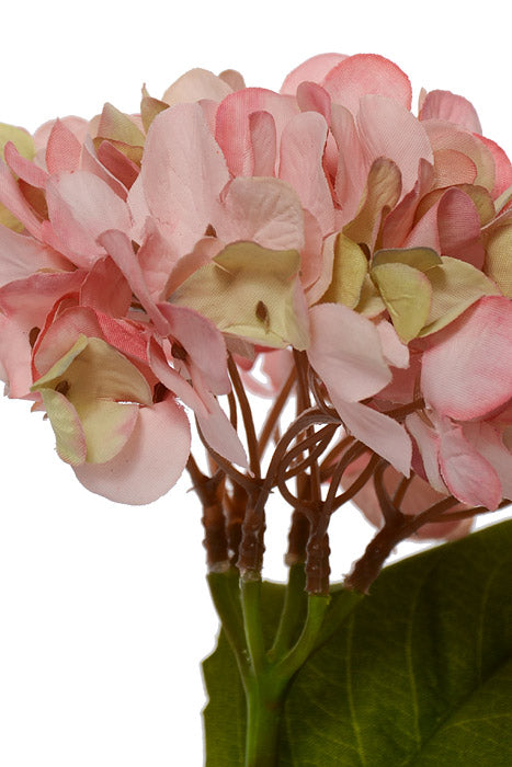 13.75" Silk Hydrangea Spray Pink
