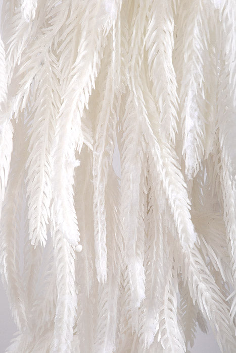 48" Artificial Real Touch Flocked White Norfolk Pine Garland White Snow