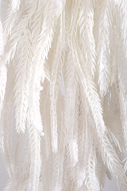 48" Artificial Real Touch Flocked White Norfolk Pine Garland White Snow