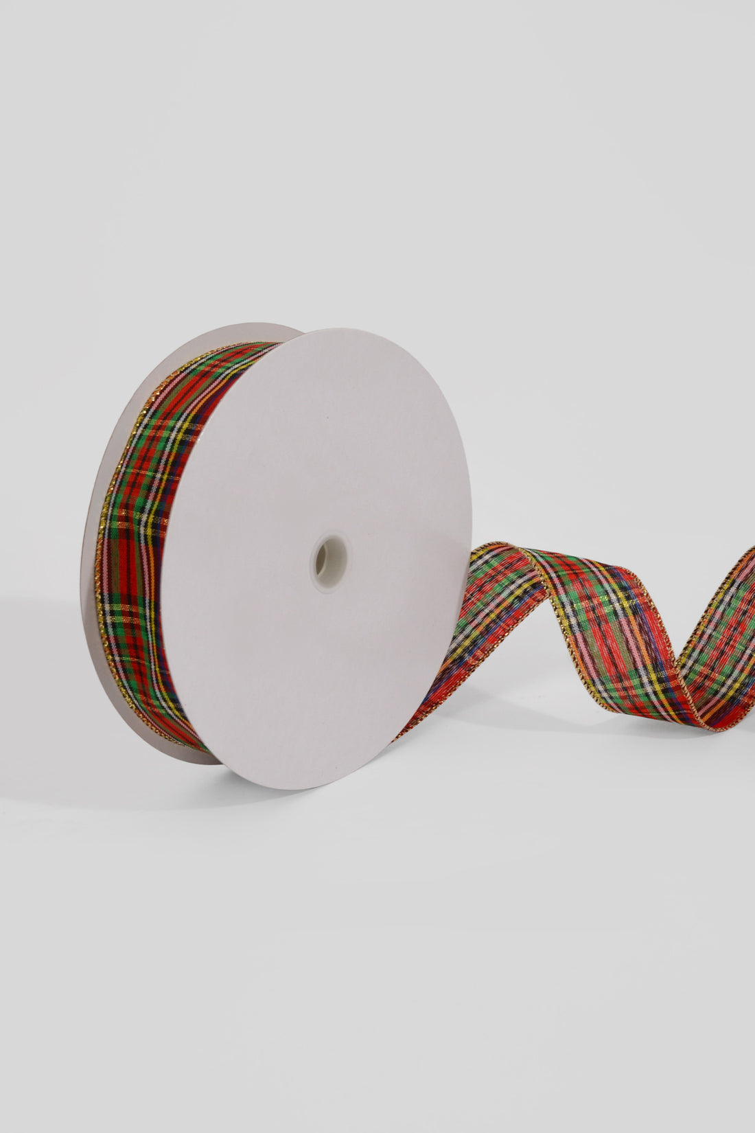1.5" X 50Yds Wired Tartan Plaid Ribbon Red/Green/Royal Blue/Yellow