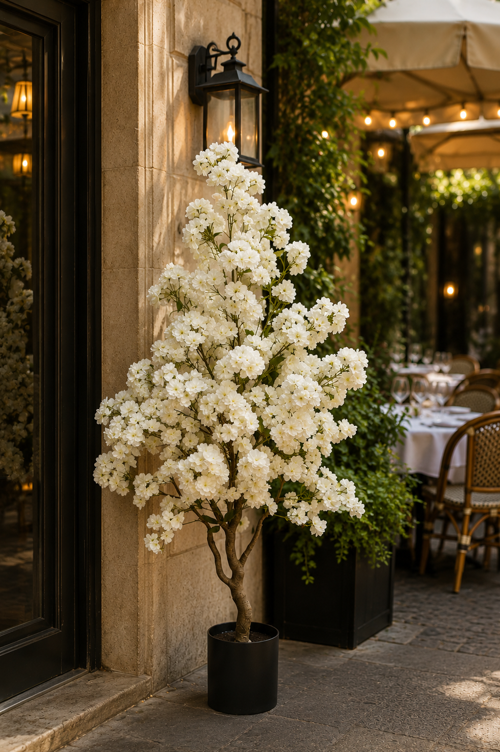 5Ft Artificial Cherry Blossom Tree White