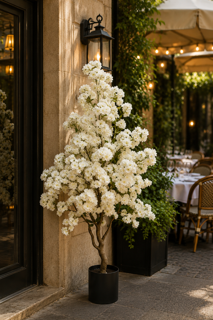 5Ft Artificial Cherry Blossom Tree White