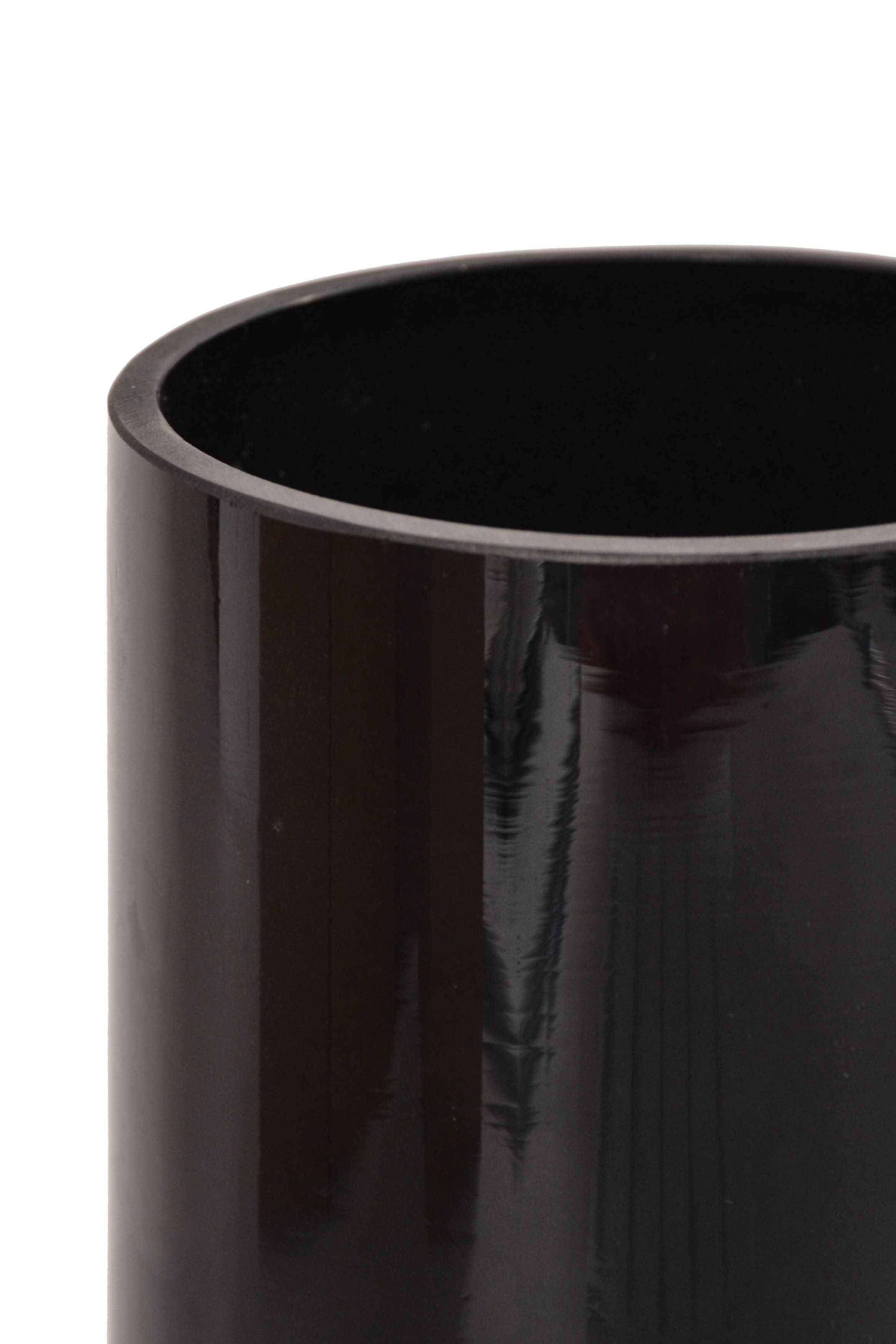 4" X 10" Cylinder Glass Vase Black
