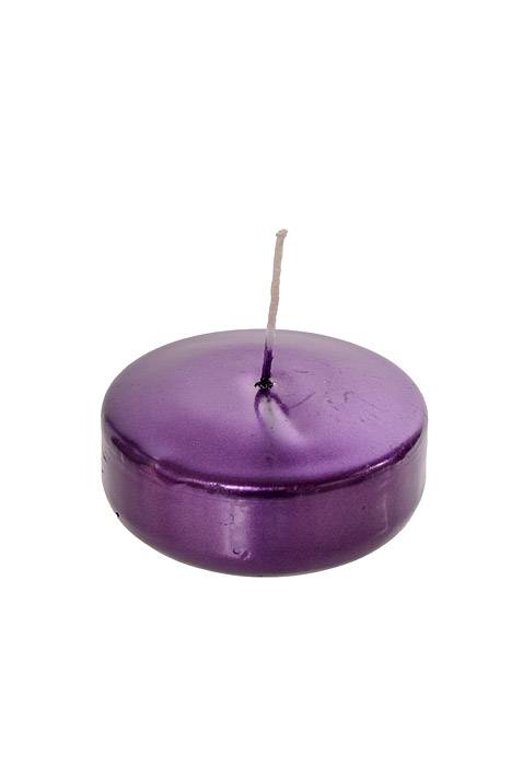 3" Metallic Disc Floating Candle Purple