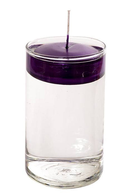 3" Metallic Disc Floating Candle Purple