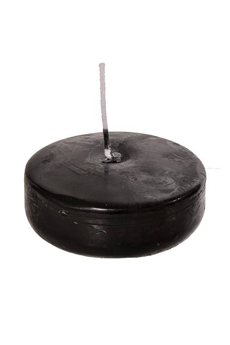 3" Disc Floating Candle Black