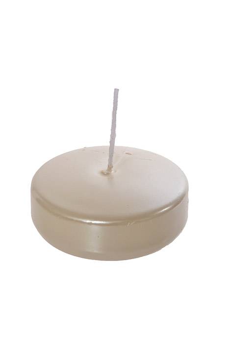 3" Metallic Disc Floating Candle Mother Of Pearl