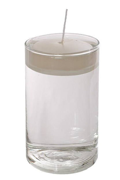 3" Metallic Disc Floating Candle Mother Of Pearl