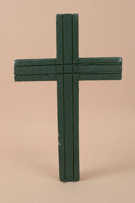 24&quot; Reinforced Styrofoam Cross Green