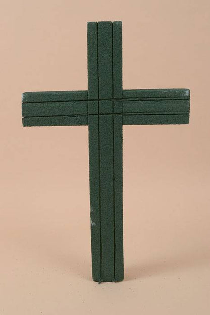 24&quot; Reinforced Styrofoam Cross Green