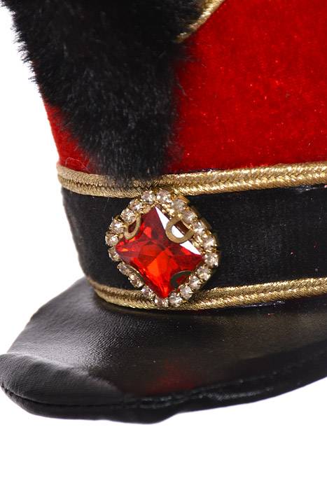 8" Cap W/Feather Red/Black