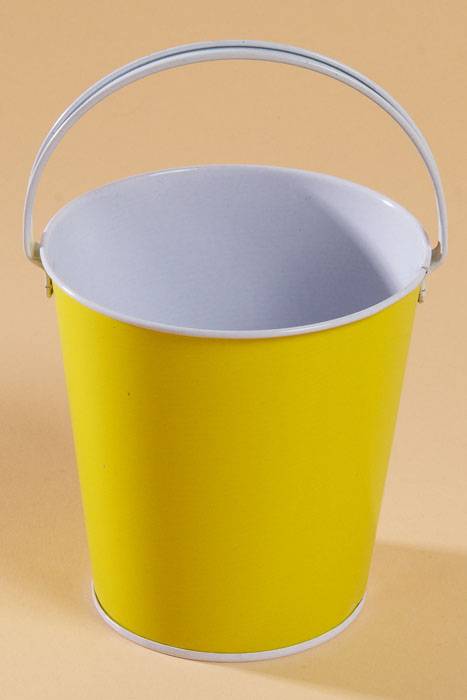 4.25" X 4" Metal Bucket W/handle Yellow